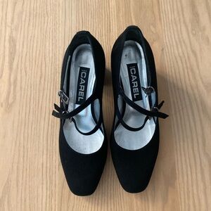 Carel Black Suede Mary Janes sz40